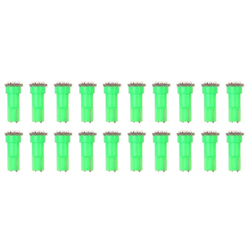 CCIYU 20x T5 17 74 73 Instrument Gauge Cluster Dash LED Bulbs Indicator Light (Green) - Image 1