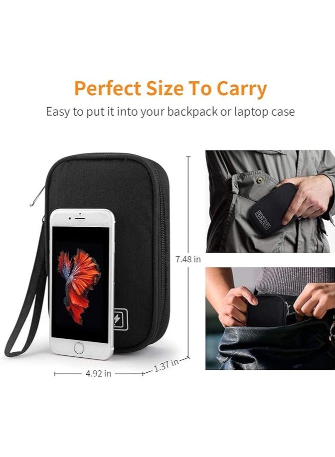 erorex Small Electronic Organizer Cable Bag, Travel Portable 2 PCS Electronic Accessories Storage Bag Soft Carrying Case Pouch for Hard Drive, Cord, Charger, Earphone, USB, SD Card (Black+Gray)  - Image 2