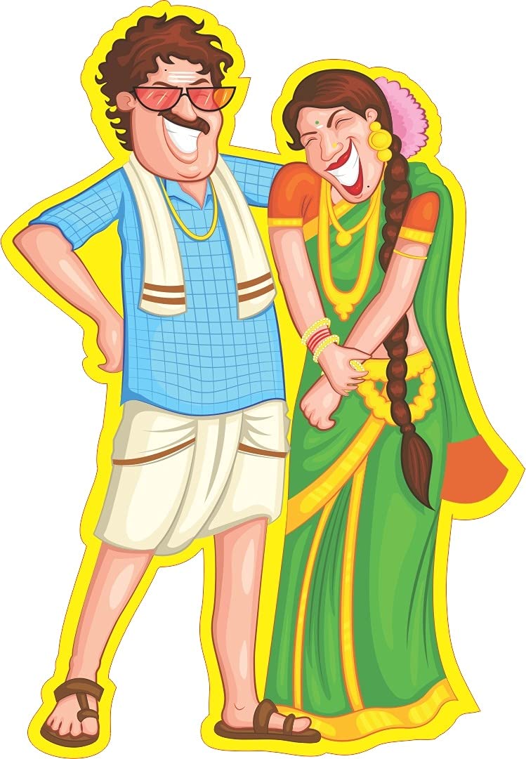 Skywalk Cute Indian Couple Wooden Fridge Magnet-Perfect for Valentine, Anniversary, Couple and Love Gift and Decoration - Image 3