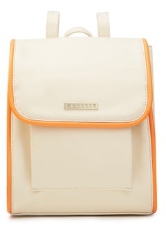 CAPRESE Caprese Gracie Solid Cream Faux Leather Medium Fashion Backpack  - Image 1