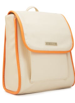 CAPRESE Caprese Gracie Solid Cream Faux Leather Medium Fashion Backpack  - Image 4