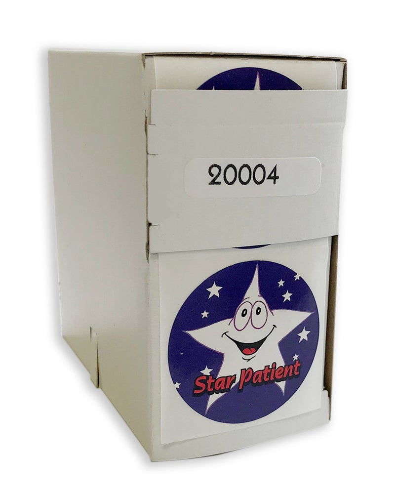 Tabbies Children's Sticker 1-3/4" Circle, 'Star Patient' Purple With A Star, 100 Stickers/Roll, Healthcare (20004) - Image 1