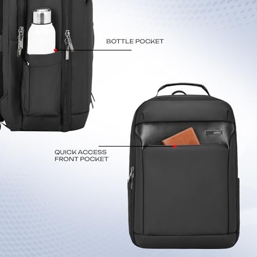 Safari Arden 25L Formal Laptop Backpack Bag for Man & Women, Ideal for Office Use/School/College Boys and Girls, 2 Compartment Bags with Organizer, Trolley Sleeve, Front pockets, Dual USB Port - Image 4