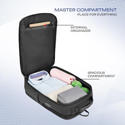 Safari Arden 25L Formal Laptop Backpack Bag for Man & Women, Ideal for Office Use/School/College Boys and Girls, 2 Compartment Bags with Organizer, Trolley Sleeve, Front pockets, Dual USB Port - Image 3