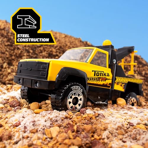 Tonka Steel Classics, Tow Truck - Made with Steel & Sturdy Plastic, Yellow Toy Construction Truck, Boys and Girls, Kids, Toddlers, Ages 3+ - Image 2