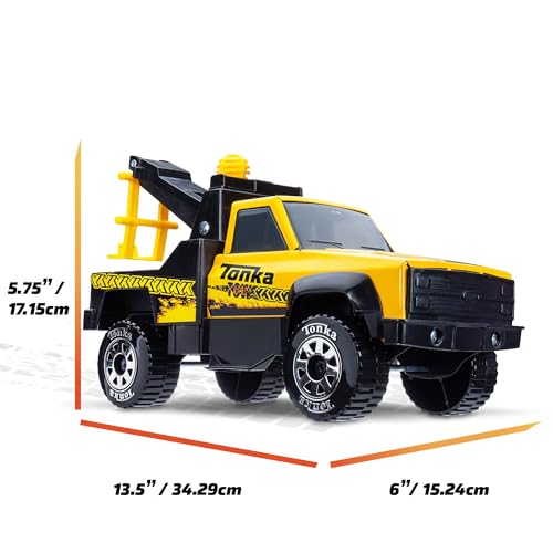 Tonka Steel Classics, Tow Truck - Made with Steel & Sturdy Plastic, Yellow Toy Construction Truck, Boys and Girls, Kids, Toddlers, Ages 3+ - Image 5