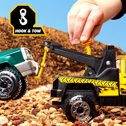 Tonka Steel Classics, Tow Truck - Made with Steel & Sturdy Plastic, Yellow Toy Construction Truck, Boys and Girls, Kids, Toddlers, Ages 3+ - Image 4