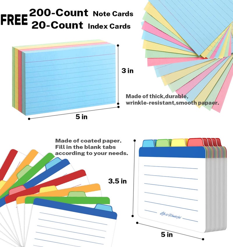 Neando 3x5 Index Card Organizer Box with Lid â€“ Acacia Wood Note Card Holder with 200 Cards & 20 Dividers, Holds 600 Cards, 4 Compartments, Magnetic Closure â€“ Desktop Storage for Study, Office, Recipes - Image 4