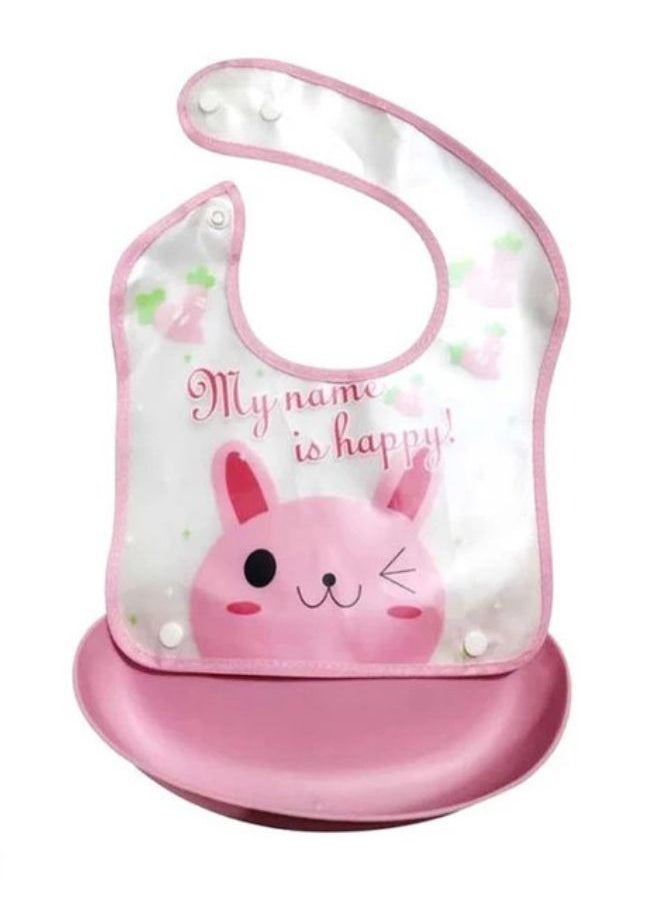 Generic Baby bib with silicone pocket to catch food and waterproof for children, washable, multi-shape, 37*25.5 cm Multicolour  - Image 4