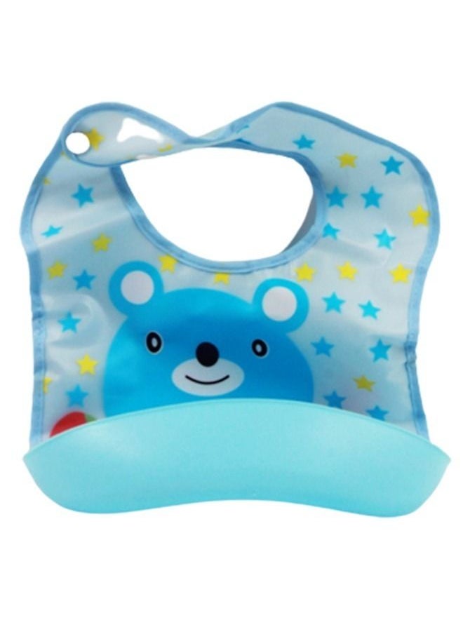 Generic Baby bib with silicone pocket to catch food and waterproof for children, washable, multi-shape, 37*25.5 cm Multicolour  - Image 5