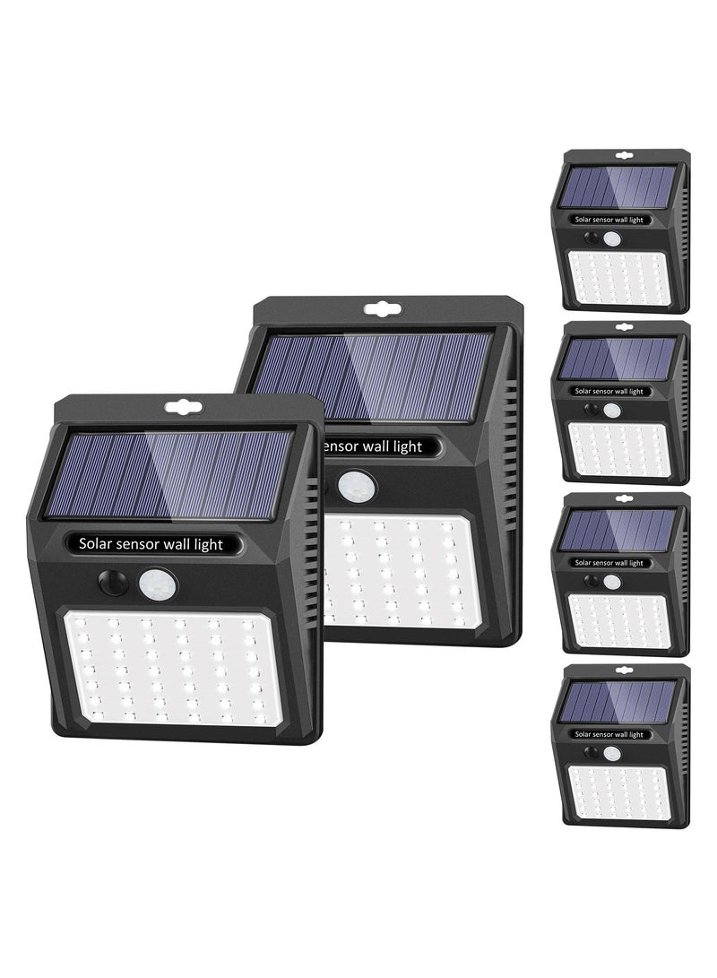 ELTRAZONE ELTERAZONE Solar Lights Outdoor [6 Pack/3 Working Mode], SEZAC Security Motion Sensor Wireless IP 65 Waterproof for Garden Fence Patio Garage (42 LED) - Image 1