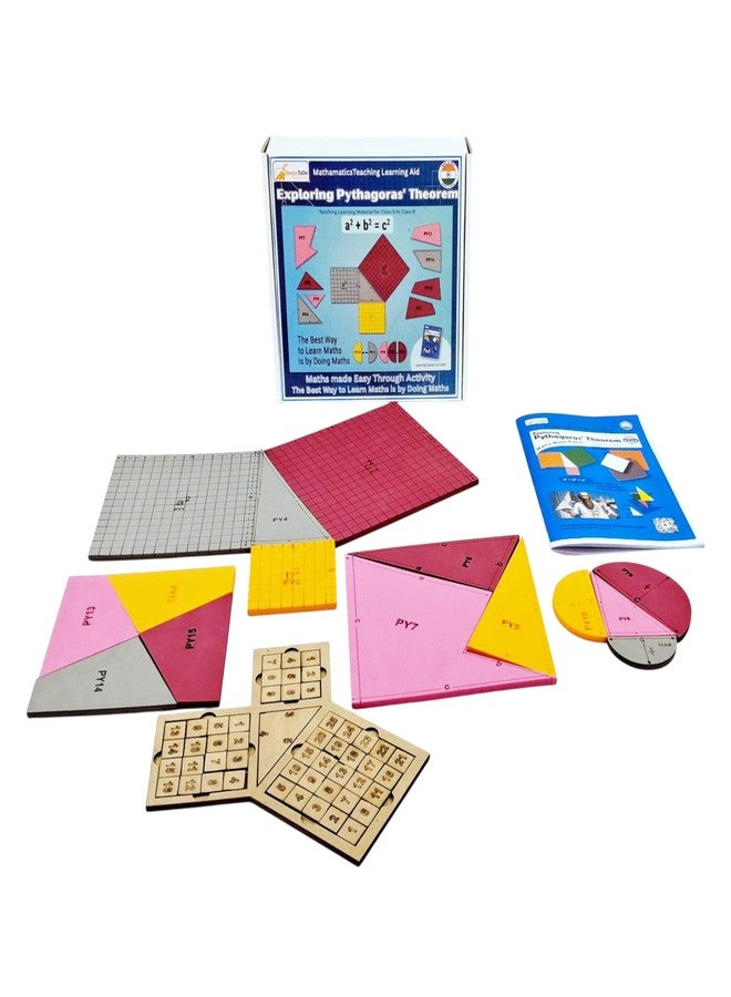 StepsToDo Pythagoras Theorem Activity Kit - Hands-On Maths Teaching Aid for Class 5 to Class 9 | Geometry Proof Demonstration Model | STEM Educational Math Lab Kit for School & Home Learning - Image 1