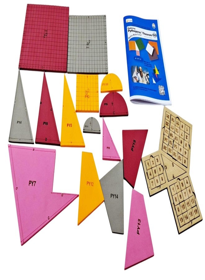 StepsToDo Pythagoras Theorem Activity Kit - Hands-On Maths Teaching Aid for Class 5 to Class 9 | Geometry Proof Demonstration Model | STEM Educational Math Lab Kit for School & Home Learning - Image 2