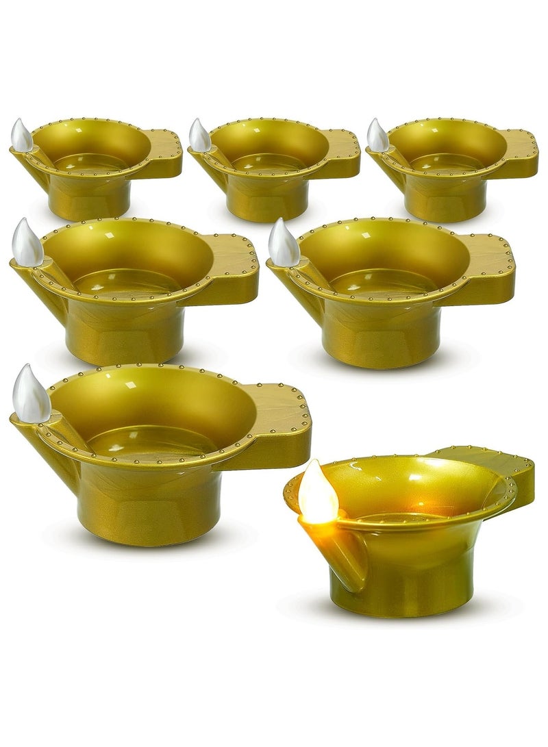 Excefore Tea Light Candles, 8 Pcs Diwali Festival LED Tea Lights Realistic and Bright Flickering Tea Lights Flameless Fake LED Candles Diya Festival Lights Candle Lights for Diwali Decorations - Image 1
