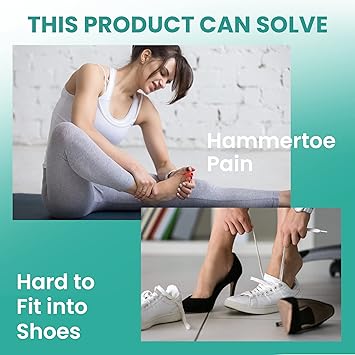 Welnove Hammer Toe Corrector Straightener Bunion Corrector Broken Toe Calluses Blisters 3 Different Size for Women and Men - Image 2
