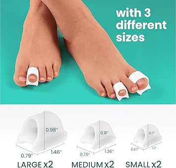 Welnove Hammer Toe Corrector Straightener Bunion Corrector Broken Toe Calluses Blisters 3 Different Size for Women and Men - Image 4