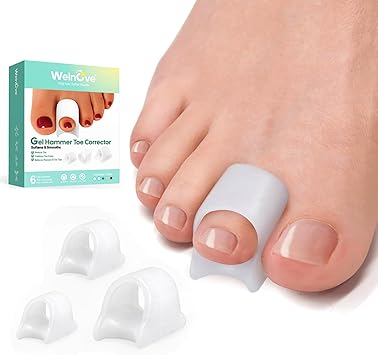 Welnove Hammer Toe Corrector Straightener Bunion Corrector Broken Toe Calluses Blisters 3 Different Size for Women and Men - Image 1