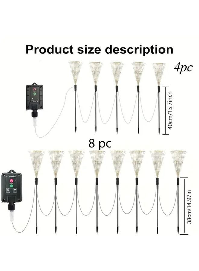 4 حزمة 240 مصباح LED حديقة شمسية أضواء الألعاب النارية بيضاء ديكور خارجي - Image 3