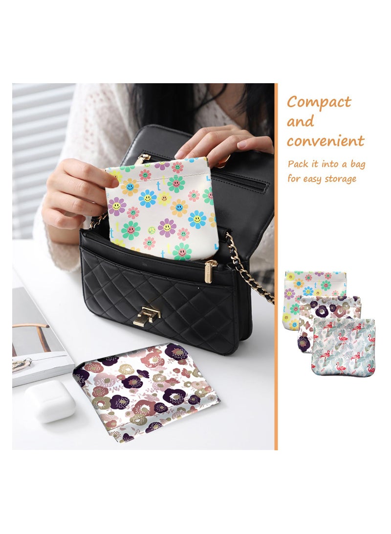 3Pcs Lambskin Pocket Cosmetic Bag Mini Lipstick Storage Squeeze Waterproof Leather No Zipper Self Closing Portable Travel Makeup Pouch - Image 3