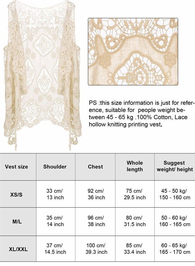 WILLBOND 4 Pcs 60s 70s Outfits for Women Hippie Costume 70s Costume Tops Accessories Women Fringe Hippie Vest, White, M - Image 3