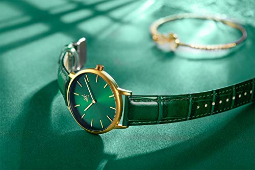 SHENGKE Creative Simplicity Women Watch Genuine Leather Elegant Women Watches Ladies Business Wristwatch(Green) - Image 4