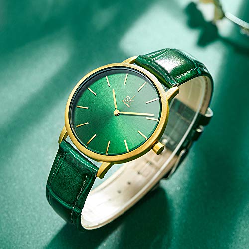 SHENGKE Creative Simplicity Women Watch Genuine Leather Elegant Women Watches Ladies Business Wristwatch(Green) - Image 5