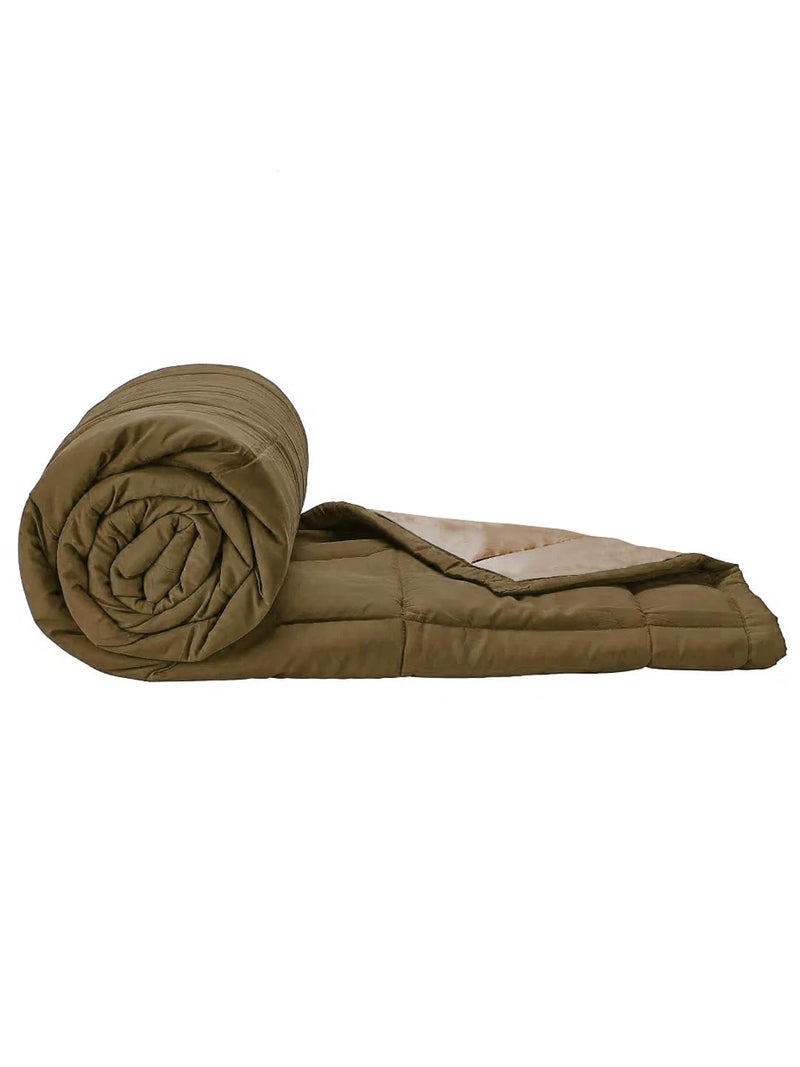 KOPA KOPA Ultra Soft Microfiber Reversible Comforter for All Weather -1pc Double (Feather lite) -Brown/Sand  - Image 3
