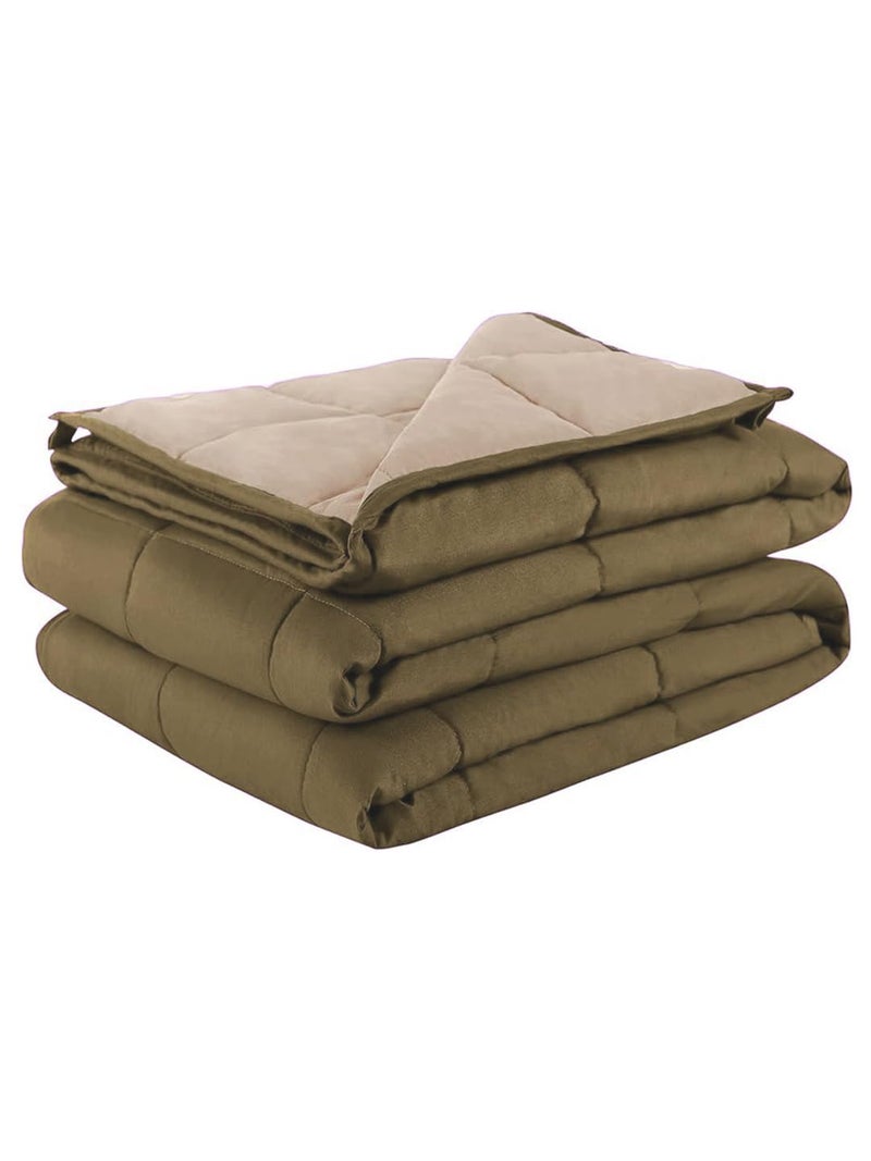 KOPA KOPA Ultra Soft Microfiber Reversible Comforter for All Weather -1pc Double (Feather lite) -Brown/Sand  - Image 4