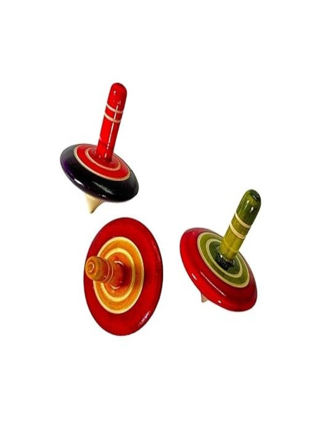 SubiMouIQ Eco-Friendly Wooden Spinning Top, Pambaram, Bongaram, Lattu Toys for Kids, Ideal for Motor Skills and Imaginative Play |, Ages 3 Years and UP || Best Fun Playing Gift (Pack of 3) - Image 1