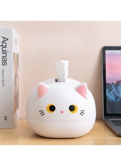 WAOKN Tissue Box Cute Cat Tissue Box Dispenser Storage Tissue Holder with Toothpick Box Tissue Dispenser Organizer,Multifunctional Plastic Napkin Dispenser for Kitchen,Bathroom,Office,Stylish,Durable Box  - Image 3