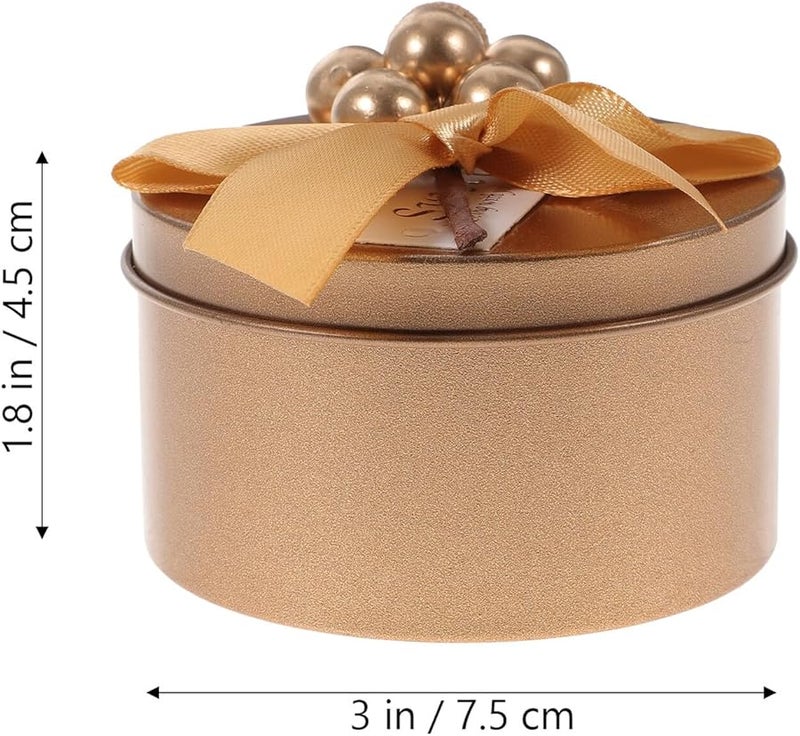 علب حلوى ذهبية من القصدير 10 قطع مع شريط حاملات هدايا حفلات الزفاف تصميم ربطة التوت - Image 3