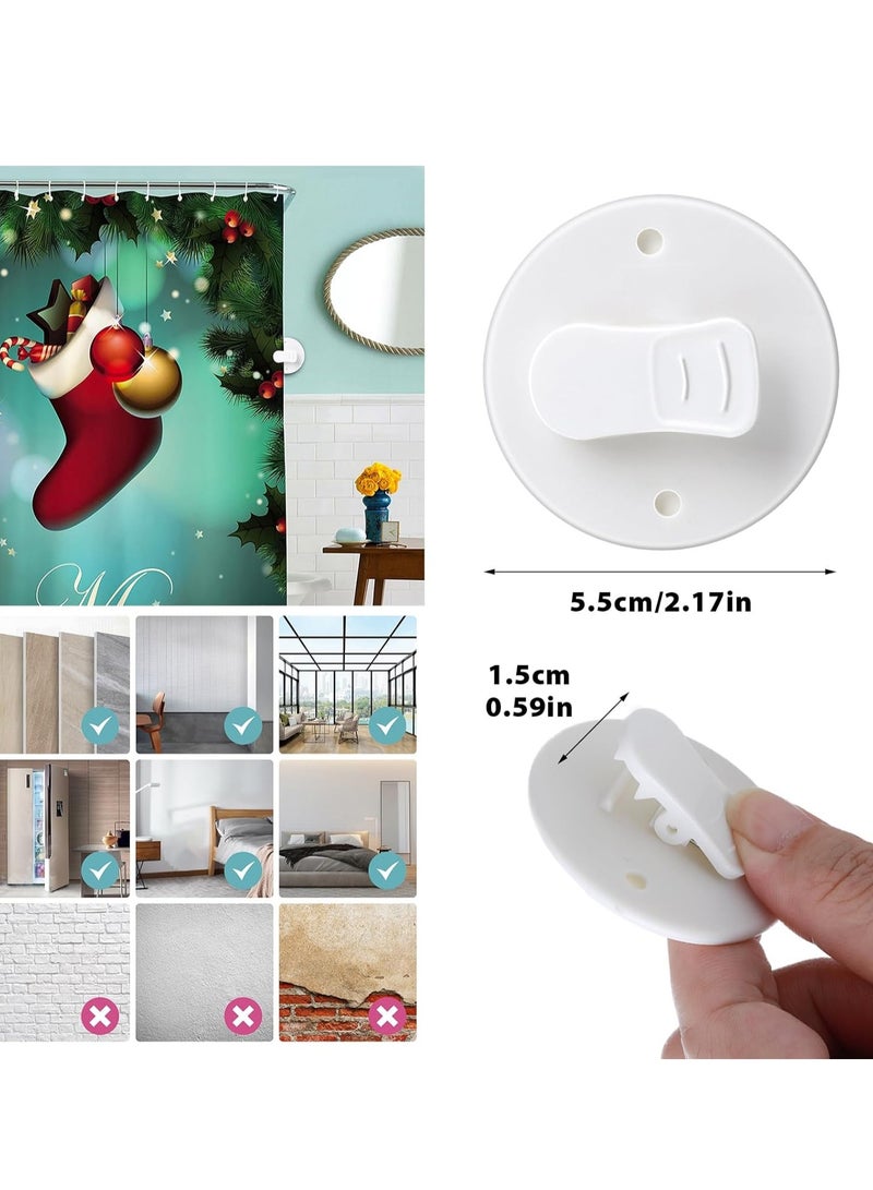 Oasisgalore 12-Pack Self-Adhesive Shower Curtain Clips with Water Guard, for Home and Outdoor Decor - Image 2