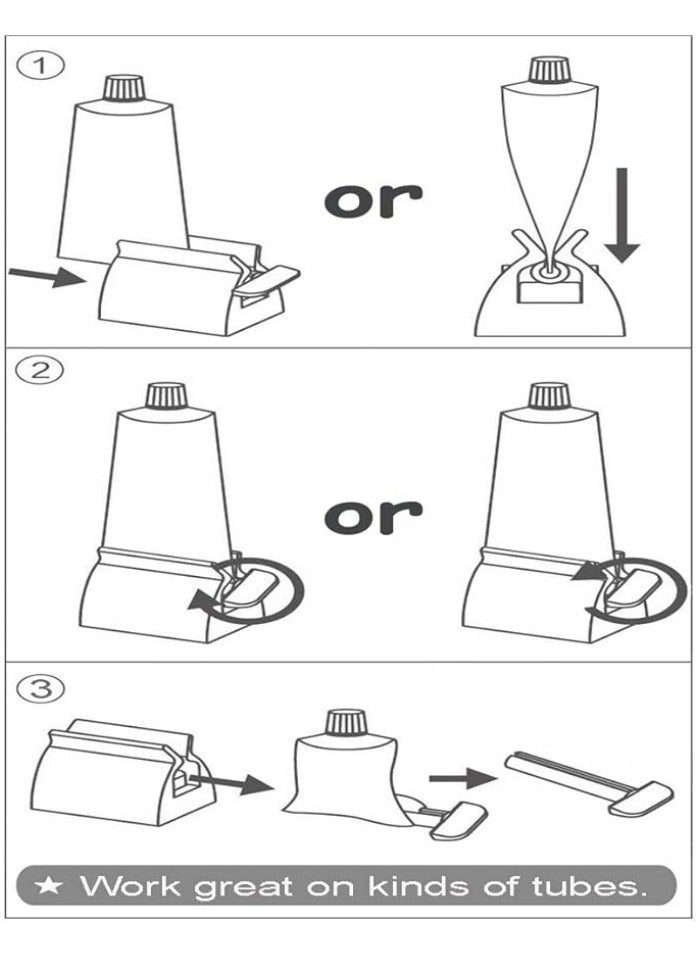 Set of 2 Toothpaste Squeezer Rollers, Metal Toothpaste Tube Wringer Seat Holder Stand - Image 3