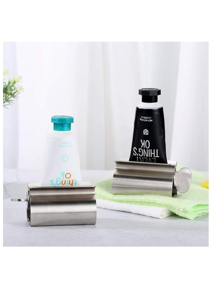 Set of 2 Toothpaste Squeezer Rollers, Metal Toothpaste Tube Wringer Seat Holder Stand - Image 5