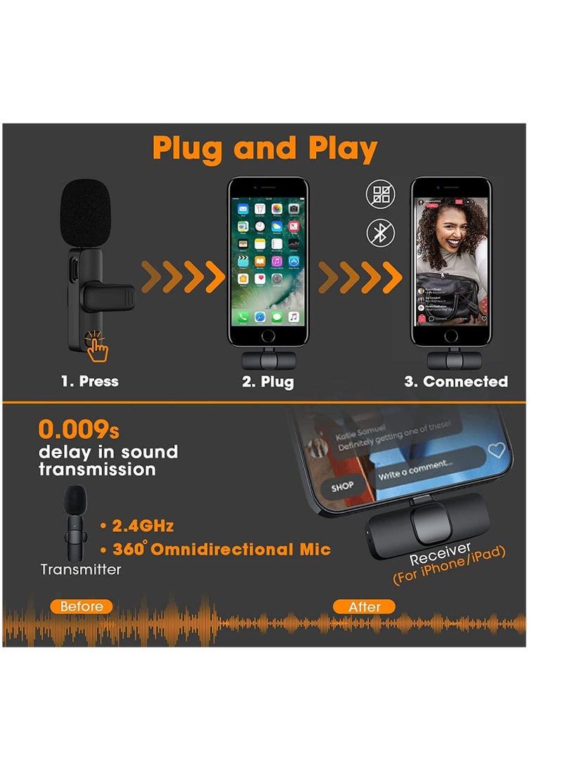 Microphone for iPhone iPad,Plug Upgraded Wireless Lavalier recording - Image 4