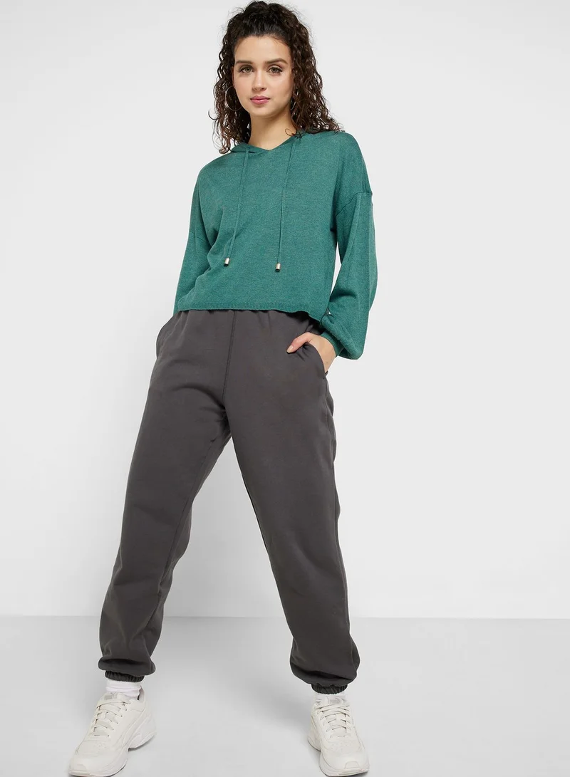 ONLY Drawstring Knitted Hoodie