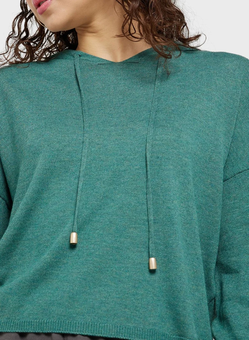 ONLY Drawstring Knitted Hoodie