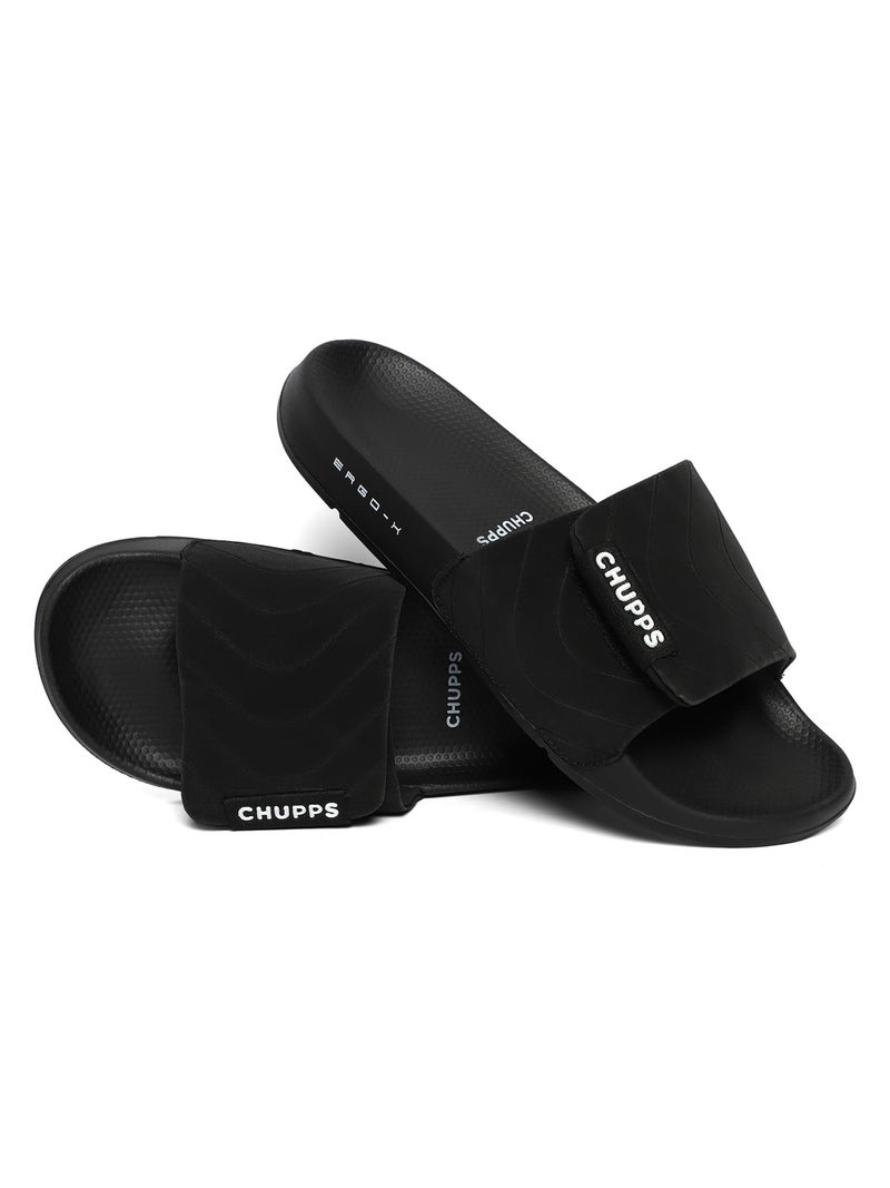 CHUPPS Bandwidth Flow Slider for Men, FOAM6 Upper Technology (6mm Foam) Snug Fit with ERGOX PLUS Footbed (Contoured & Cushioned) for Super Comfort Flip Flop Slipper - Image 1