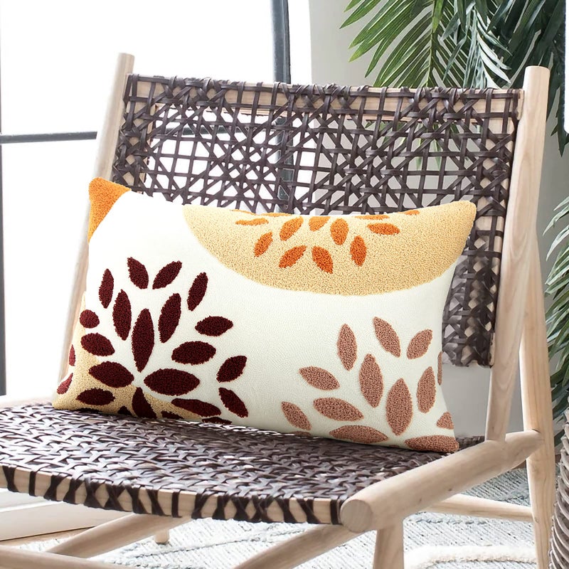 Merrycolor Boho Lumbar Decorative Throw Pillow Covers 12x20 Colorful Geometric Flower Accent PillowsModern Aesthetic Decorative Throw Pillows for Couch Bed Sofa Bedroom1 Pcs Only 1 Pillow Cover