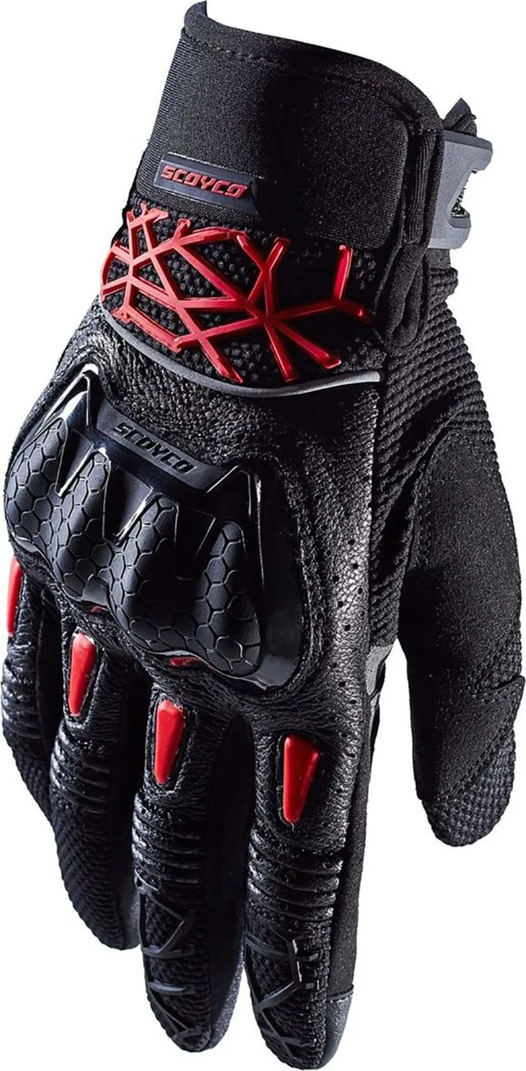 Scoyco Mc103 Summer Protective Gloves (Red-Black)