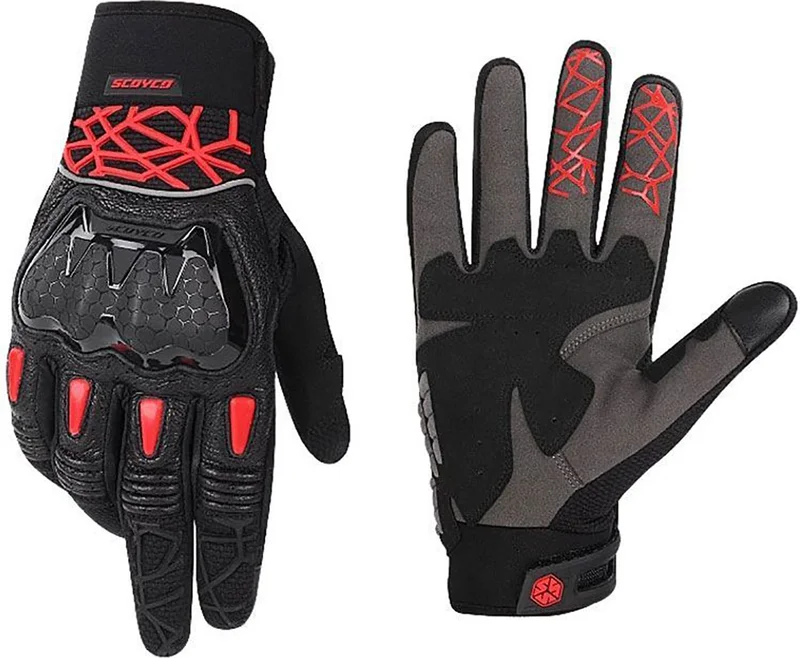 Scoyco Mc103 Summer Protective Gloves (Red-Black)