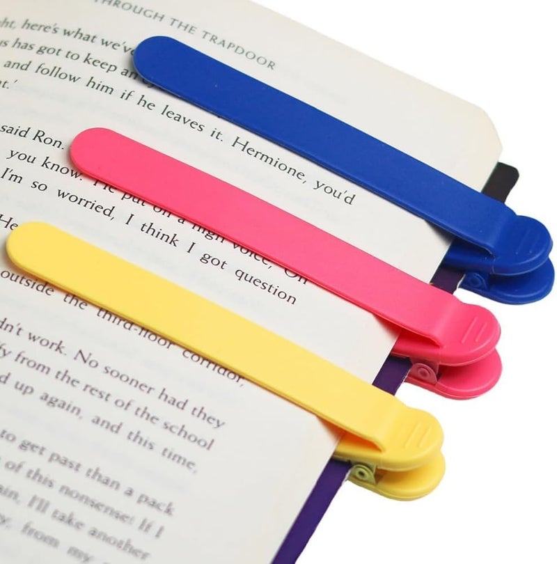 جيه زد اس 3 قطع من علامات الكتب الإلكترونية السيليكونية، هدايا علامات الكتب الذكية للقراءة للنساء والرجال والأطفال ومحبي الكتب، هدايا فريدة من نوعها (أحمر + أصفر + أزرق) - Image 1