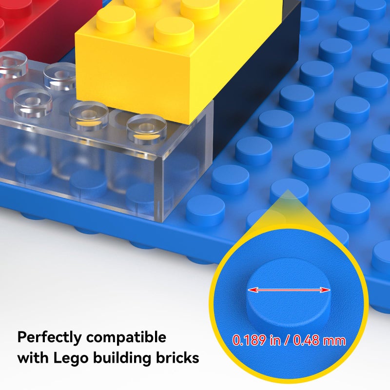 BlissBox 8-Pack Small Floating Shelves for Wall Compatible with Lego Building Bricks, 5x5.5inch Dualâ€‘Sided 16x17 Studs for Toy Brick Storage and Display, ABS Display Shelves for Room Decor, Multicolor - Image 2