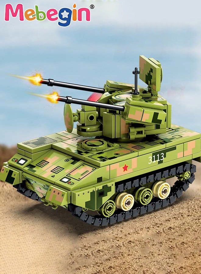 MEBEGIN 302PCS Army Tank Building Blocks Set, STEM Building Toys, Creative Engineering Blocks Kit, Fun Playset for Military Fans, Educational Building Set, Ideal Gift for Boys, 7.4*12.8*9.2cm - Image 1