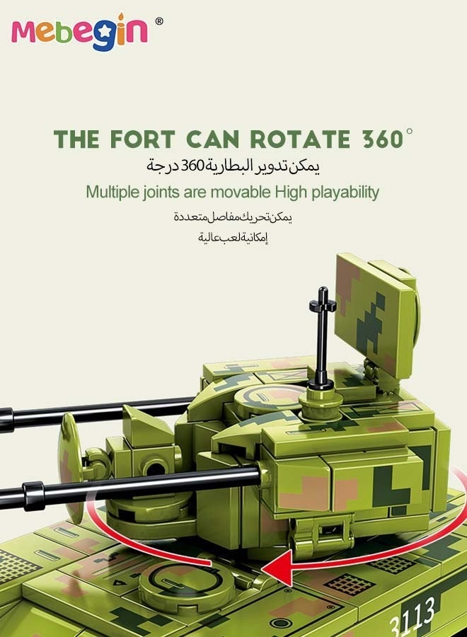 MEBEGIN 302PCS Army Tank Building Blocks Set, STEM Building Toys, Creative Engineering Blocks Kit, Fun Playset for Military Fans, Educational Building Set, Ideal Gift for Boys, 7.4*12.8*9.2cm - Image 5