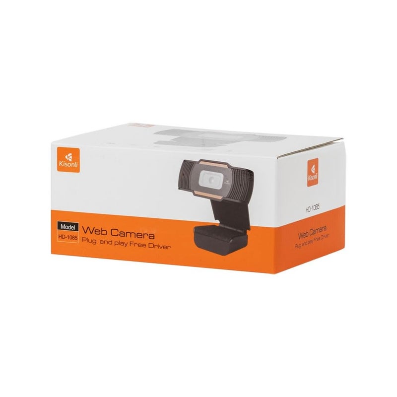 HD-1085 HD Webcam, Plug & Play, HD Video Streaming and Calling - Black - Image 1