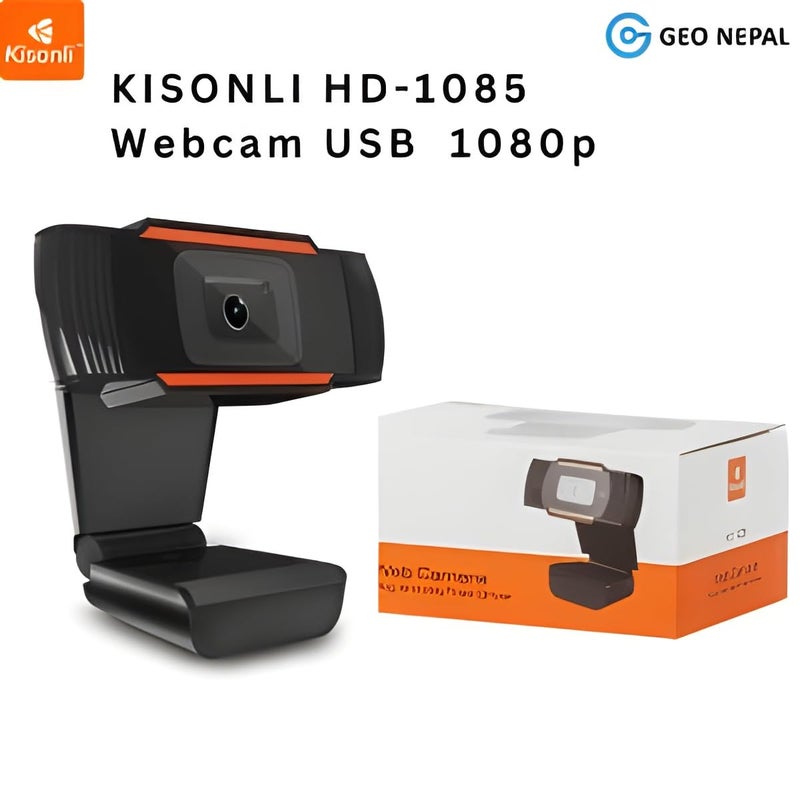 HD-1085 HD Webcam, Plug & Play, HD Video Streaming and Calling - Black - Image 2