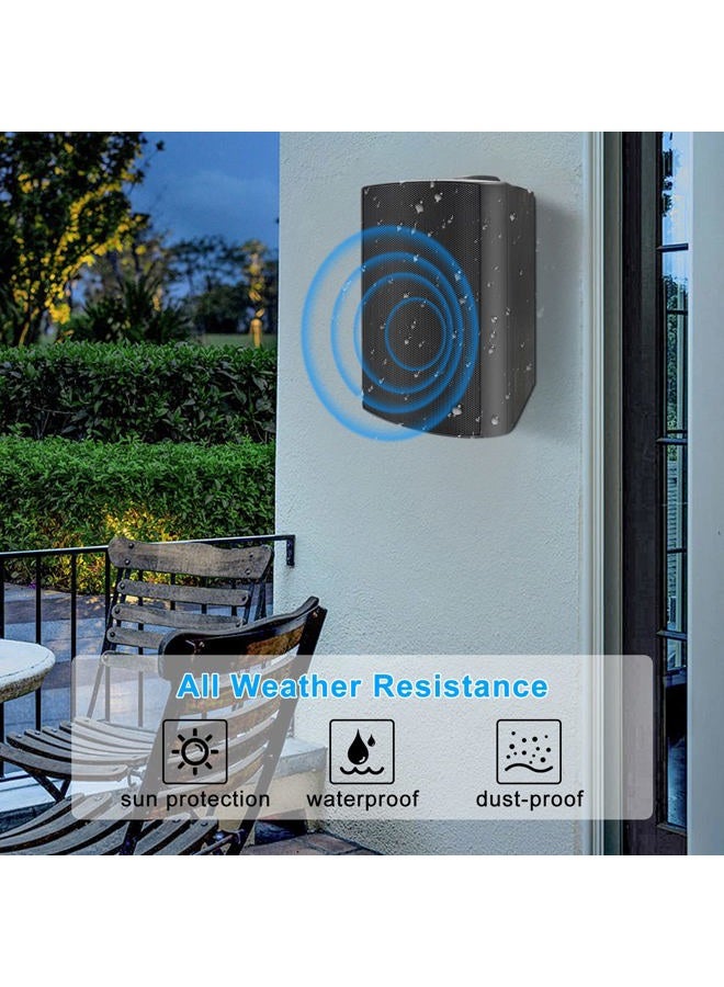Herdio 5.25 Inches 600 Watts Passive Indoor Outdoor Speakers Wired Waterproof,Wall Mount Speakers with Loud Volume Suitable for Patio,Garden Home Theater,Black (2 Pairs) - Image 4