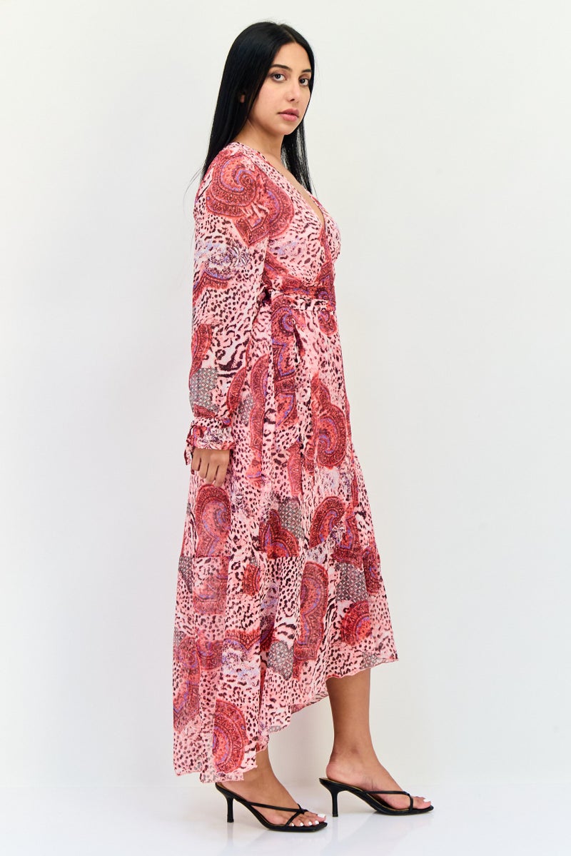 KENDALL + KYLIE Women Floral Print Belted Maxi Dress, Multicolor - Image 3