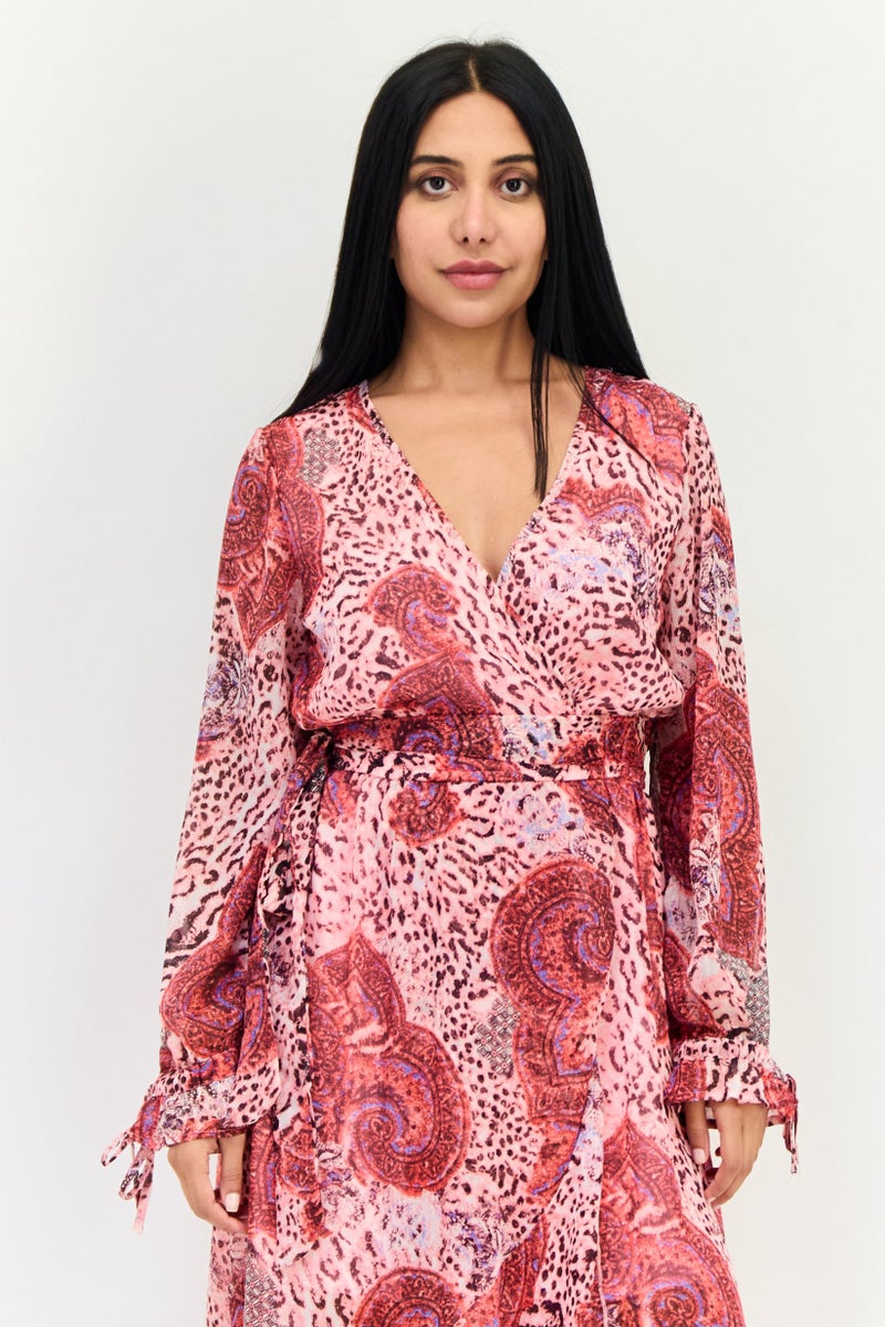 KENDALL + KYLIE Women Floral Print Belted Maxi Dress, Multicolor - Image 2